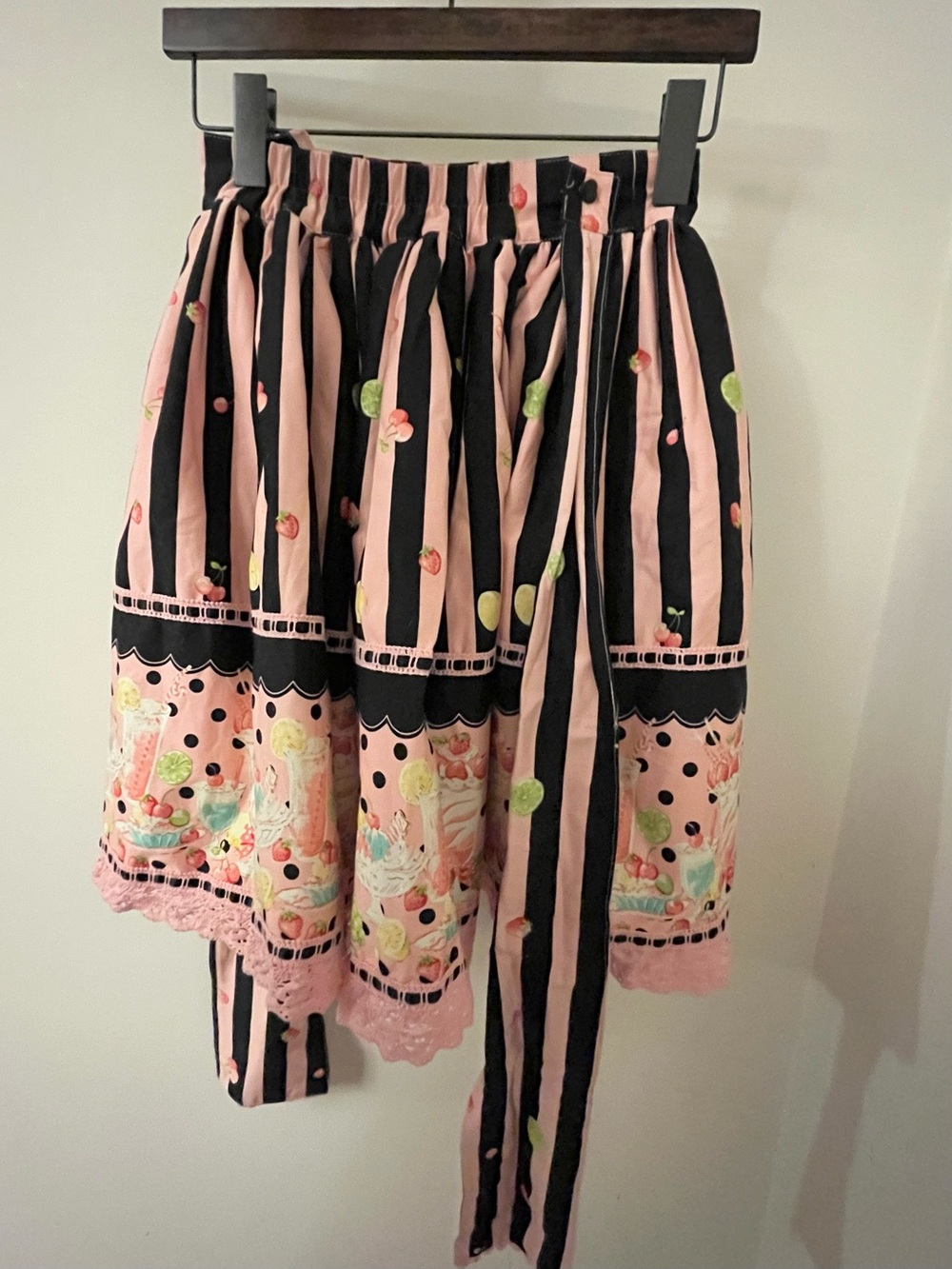 Bodyline Women's Pastel Fruit Parlor Skirt with Lace Trimming Harajuku Fashion